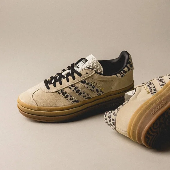 adidas Gazelle Beige Leopard Sneakers - Picture 6 of 10